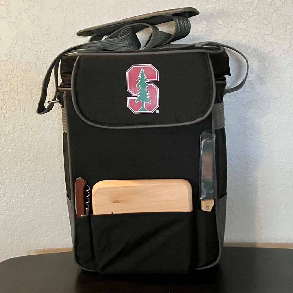 Insulated Wine Tote Cooler + Cheese Board & Tools Set